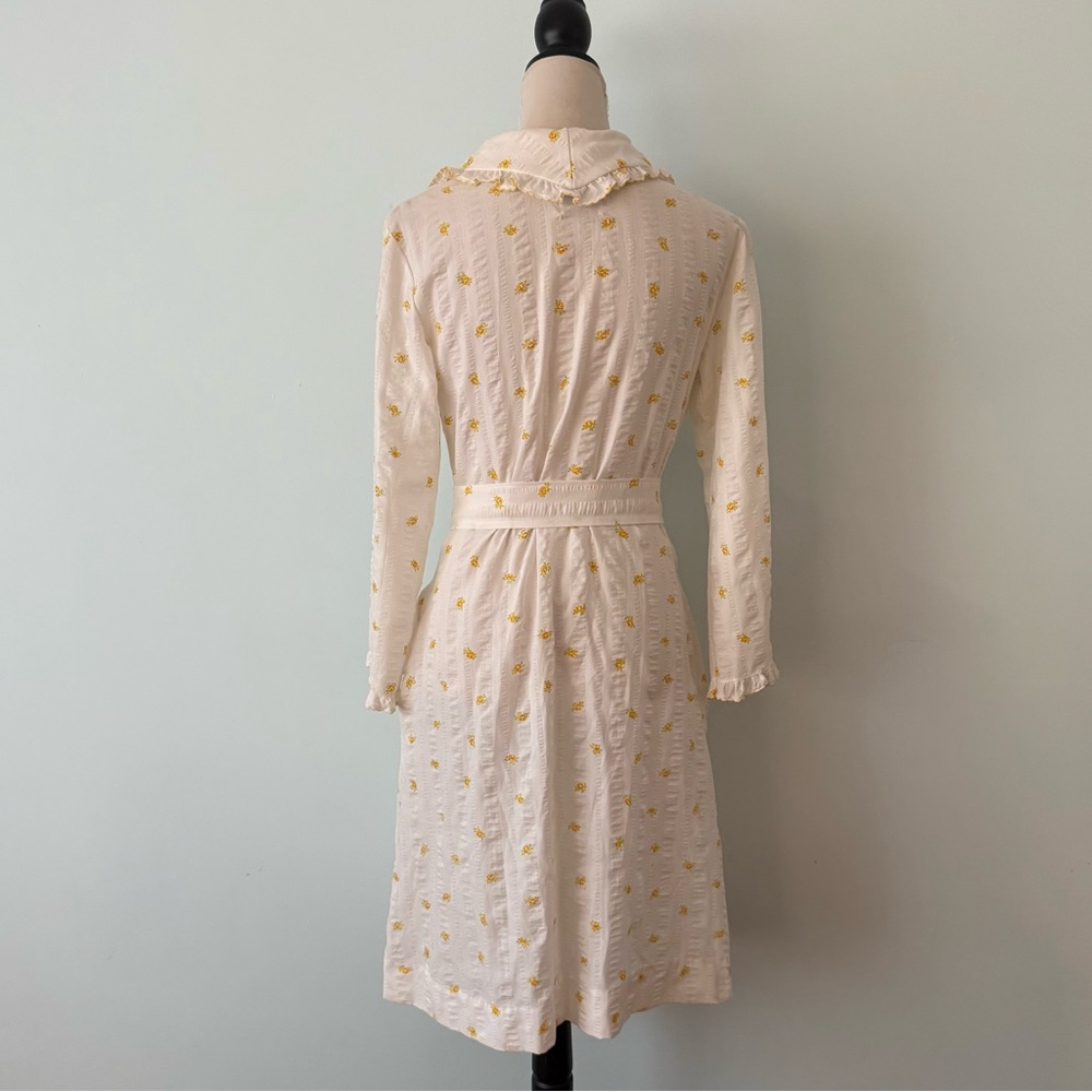 🌼 Vintage Miss Elaine Union Made Seersucker Wrap Dress Robe Sz S/M 🌼 - Picture 9 of 16